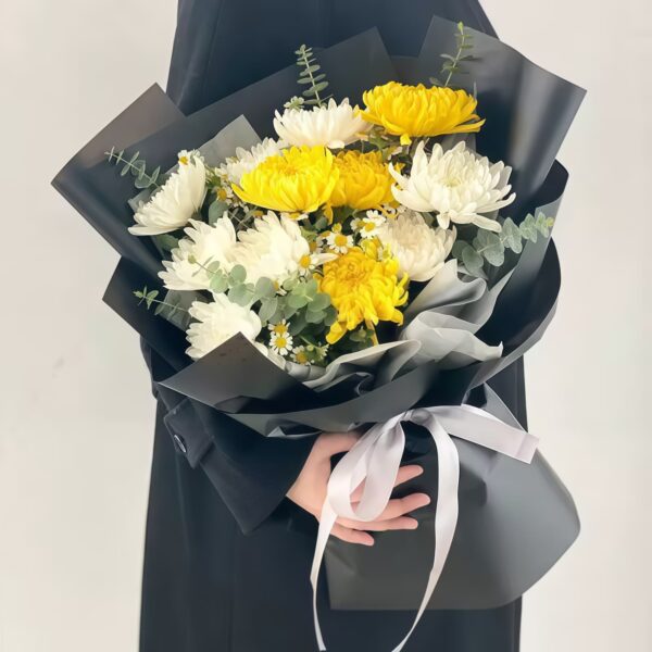 【祭奠】11朵黄白菊花束 【祭奠】11朵黄白菊花束