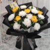 15 White & Yellow Chrysanthemums Mixed Bouquet - Heartfelt Solace