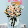 33 Champagne Roses Bouquet with Fairy Lights | Royal Radiance Collection