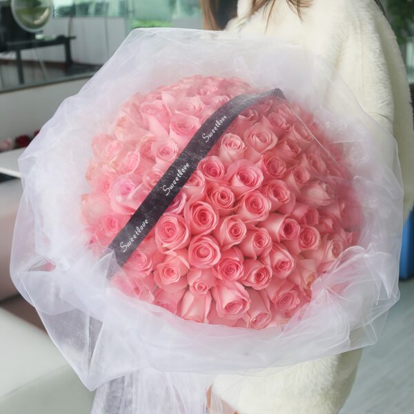 Bouquet di 99 Rose Rosa - Sogno Incantato