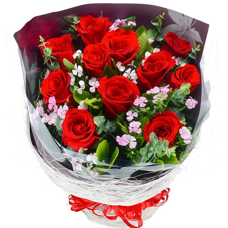 11 Red Roses Bouquet - Eternal Vow | Romantic Flower Gift - 2