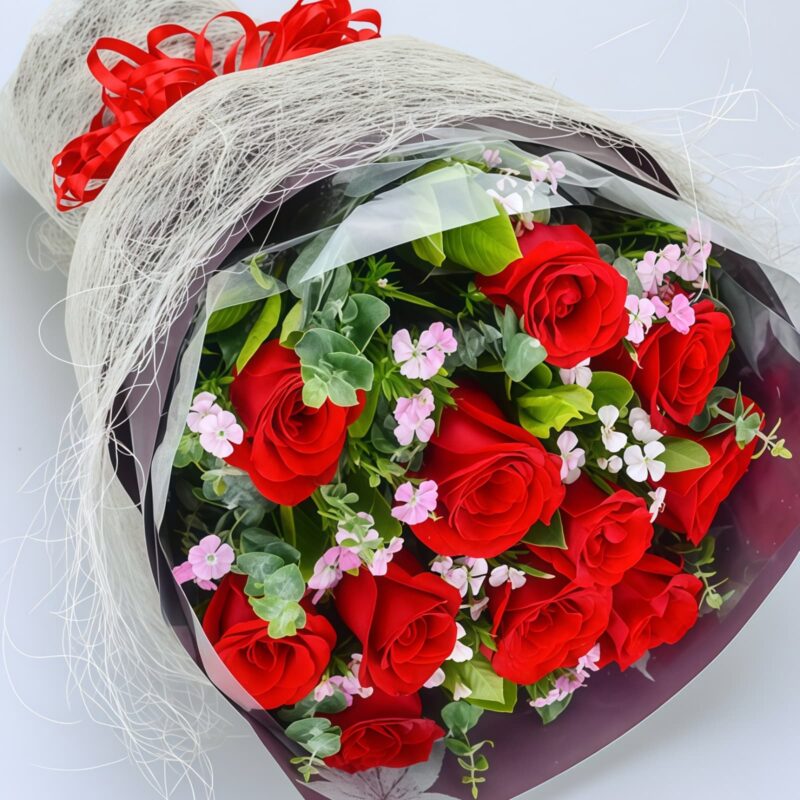11 Red Roses Bouquet - Eternal Vow | Romantic Flower Gift - 3