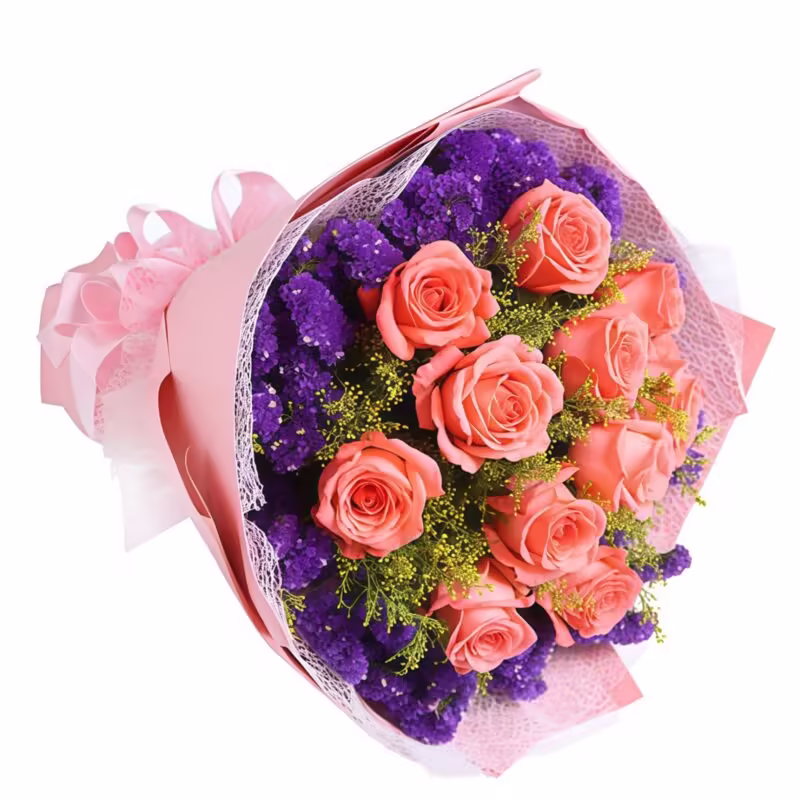 11 Pink Roses Bouquet - Pure Devotion | Romantic Floral Gift - 2