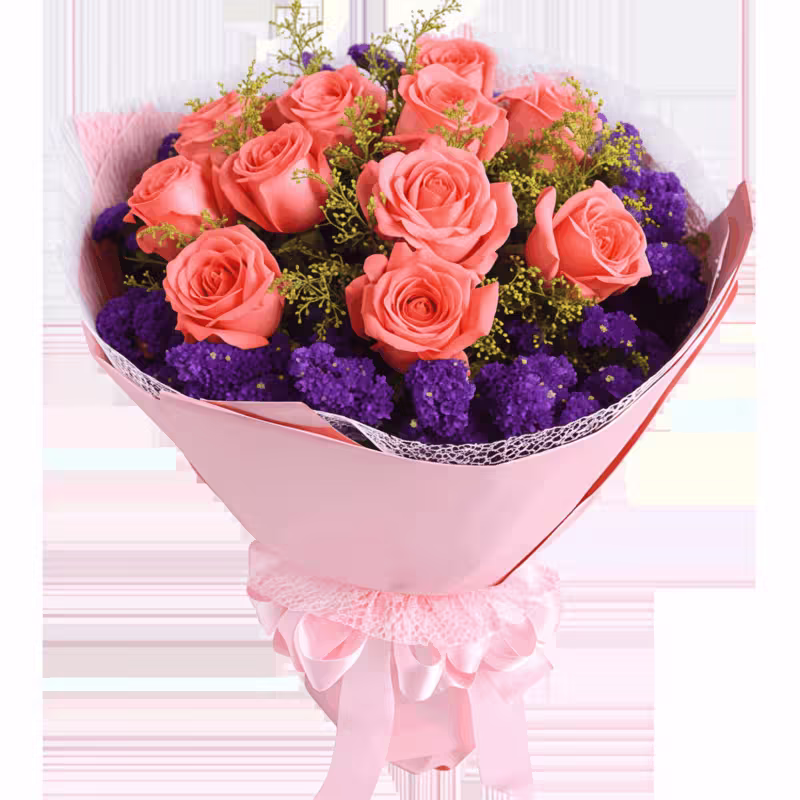 11 Pink Roses Bouquet - Pure Devotion | Romantic Floral Gift - 1