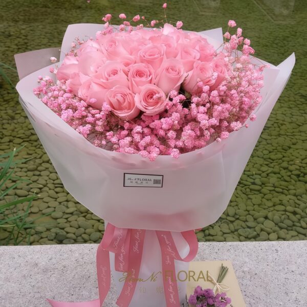 19 Pink Roses Bouquet - Sweet Blush | Elegant Floral Gift