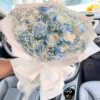 Bouquet di 11 Rose Blu Ghiaccio - Bacio Dolce 11 Ice Blue Roses Bouquet - Sweet Kiss | Elegant Floral Gift