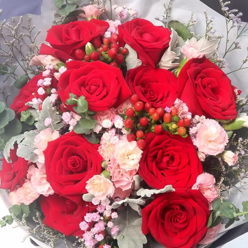 11 Red Roses Bouquet - Timeless Romance | Elegant Floral Gift - 2