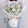 11 Ice Blue Roses Bouquet | Elegant Fresh Flower Arrangement