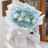 Bouquet di 11 Rose Blu Ghiaccio - Amore Puro 11 Ice Blue Roses Bouquet - Enchanting Floral Gift for Serenity