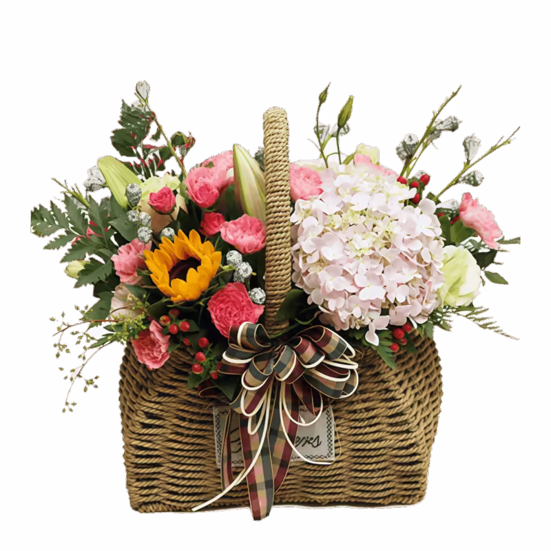 Mixed Flowers Basket - Warm Wishes | Vibrant Floral Gift Arrangement