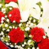 19 Red Carnations & 5 White Lilies Bouquet | Timeless Grace Floral Gift - 2