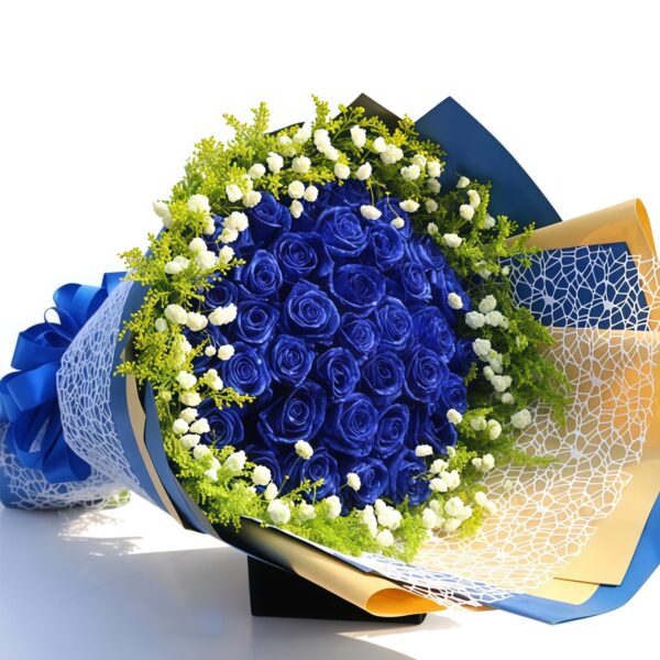 33 Blue Roses Bouquet - Radiant Joy | Unique Floral Arrangement - 1