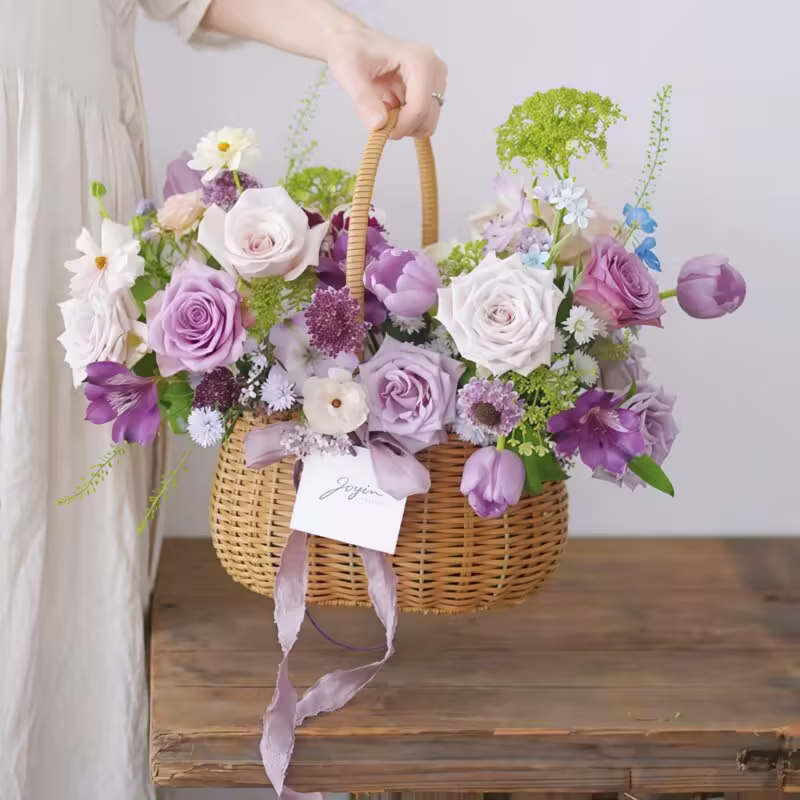 Roses Mix & Match Handheld Flower Basket | Elegant Floral Arrangements - 3