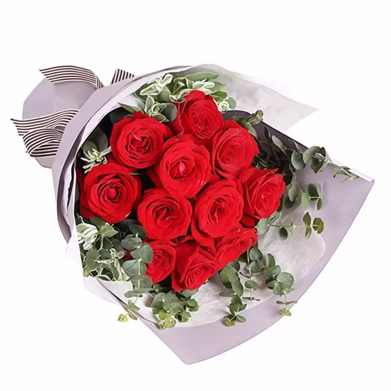 11 Red Roses Bouquet - Classic Love & Elegant Floral Arrangement - 2