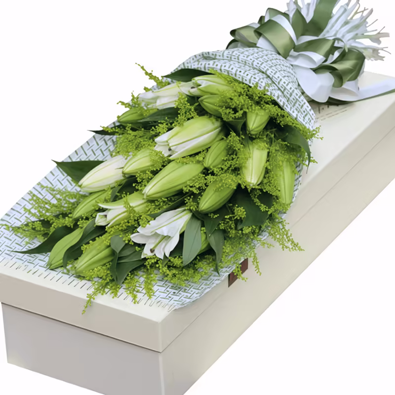 19 White Lilies Bouquet - Serene Elegance Floral Arrangement - 2