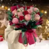 5 Red Roses Bouquet with Fresh Apples - Sweet Bounty Gift