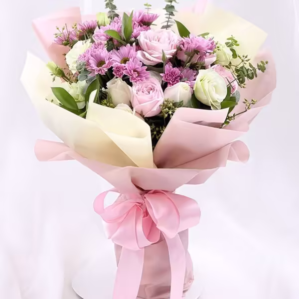 Bouquet di 12 Rose Rosa Miste: Armonia Romantica