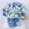 Ocean Breeze: Blue Hydrangea & 11 Blue Roses Bouquet
