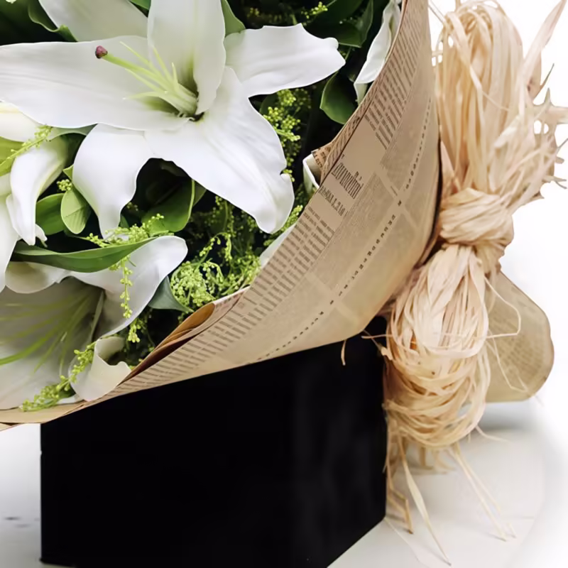19 White Lilies Bouquet - Eternal Happiness & Elegant Floral Gift - 3