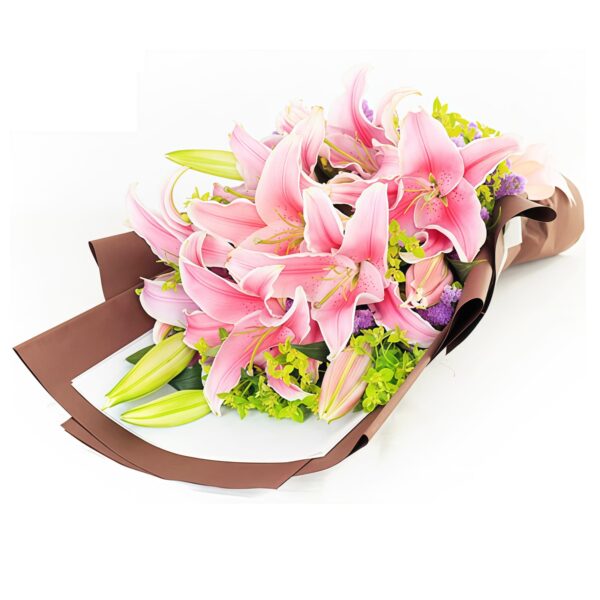 Bouquet di 12 Gigli Rosa: Dolce Compagnia