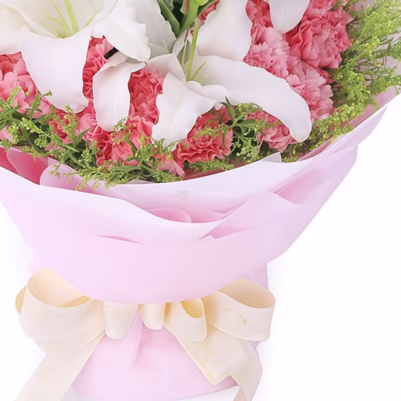 36 Carnations and Lilies Bouquet - Enduring Love Floral Arrangement - 2