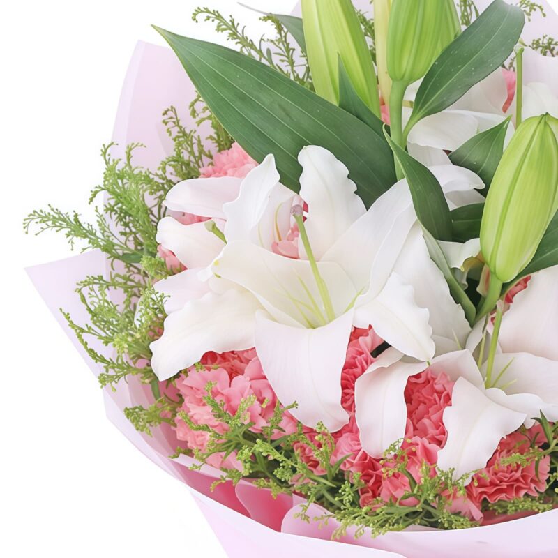 36 Carnations and Lilies Bouquet - Enduring Love Floral Arrangement - 4
