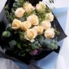 Bouquet di 11 Rose Champagne - Serenità Solare 11 Champagne Roses Bouquet - Sunny Serenity | Elegant Floral Gift - 2