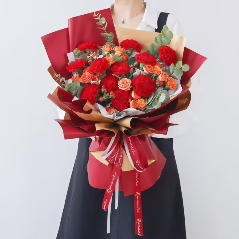 Timeless Appreciation: 11 Red Carnations Bouquets | Elegant Floral Gifts - 2