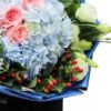Bouquet di 9 Rose e Ortensia - Eleganza Urbana 9 Roses and Hydrangea Bouquet | Urban Charm Floral Arrangement - 3