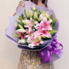 19 Pink Lilies Bouquet - Heartfelt Joy | Fresh Floral Arrangement - 1