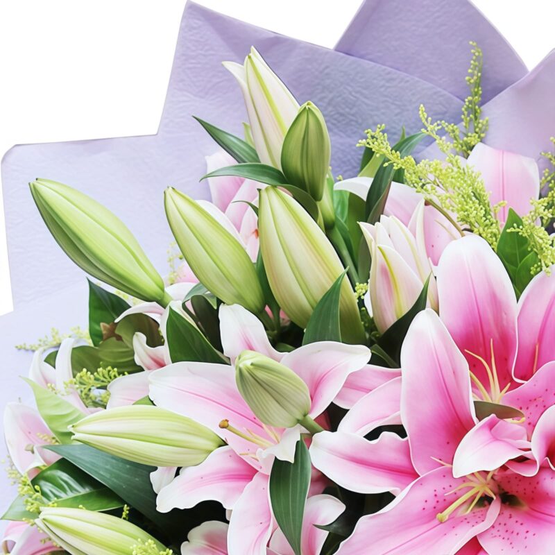 19 Pink Lilies Bouquet - Heartfelt Joy | Fresh Floral Arrangement - 4