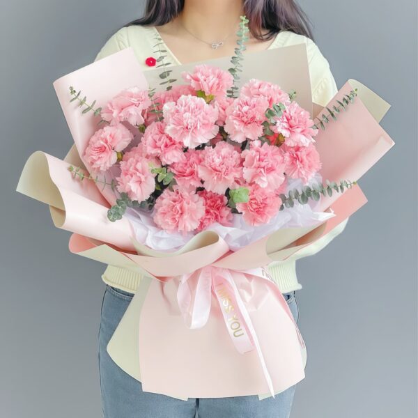 19 Pink Carnations Bouquet - Sweet Admiration Pink Carnation Bouquet - Elegant Floral Gift for Every Occasion
