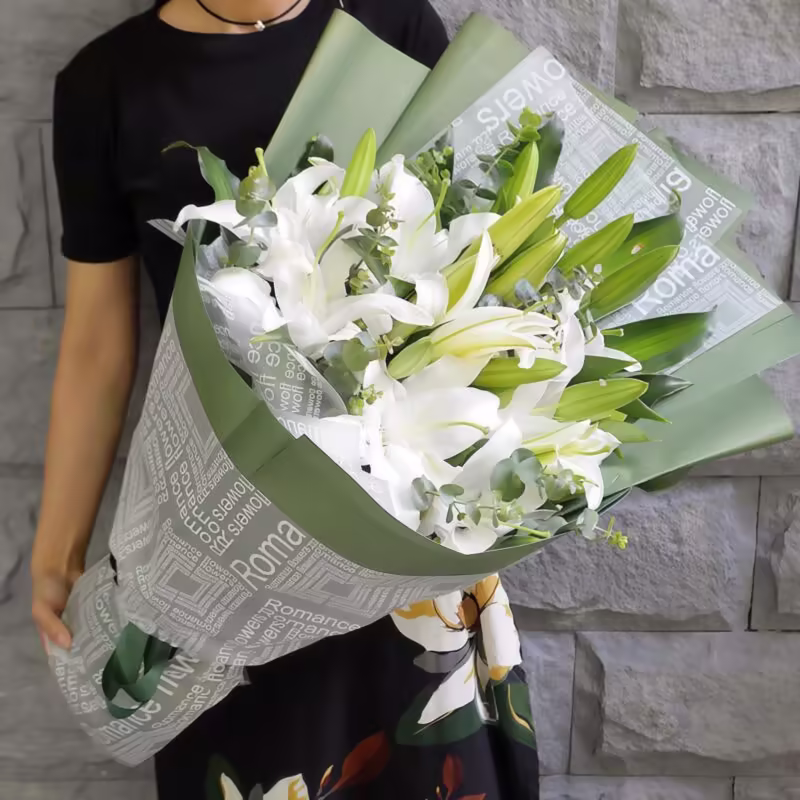Elegant White Lilies Bouquet | Fresh Floral Arrangement for All Occasions