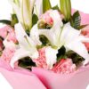 11 Pink Carnations & 2 Lilies Bouquet | Sweet Moments Floral Gift - 4