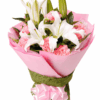 11 Pink Carnations & 2 Lilies Bouquet | Sweet Moments Floral Gift - 1
