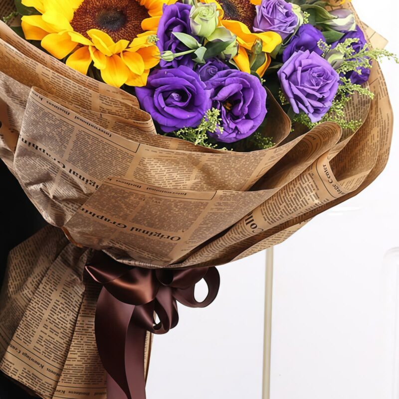 Sunflowers & Purple Eustoma Bouquet | Summer Joy Floral Arrangement - 4