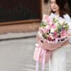 8 Gigli Rosa: Il Tuo Pensiero in Fiore 8 Pink Lilies Bouquet - Thinking of You Fresh Flower Arrangement - 3