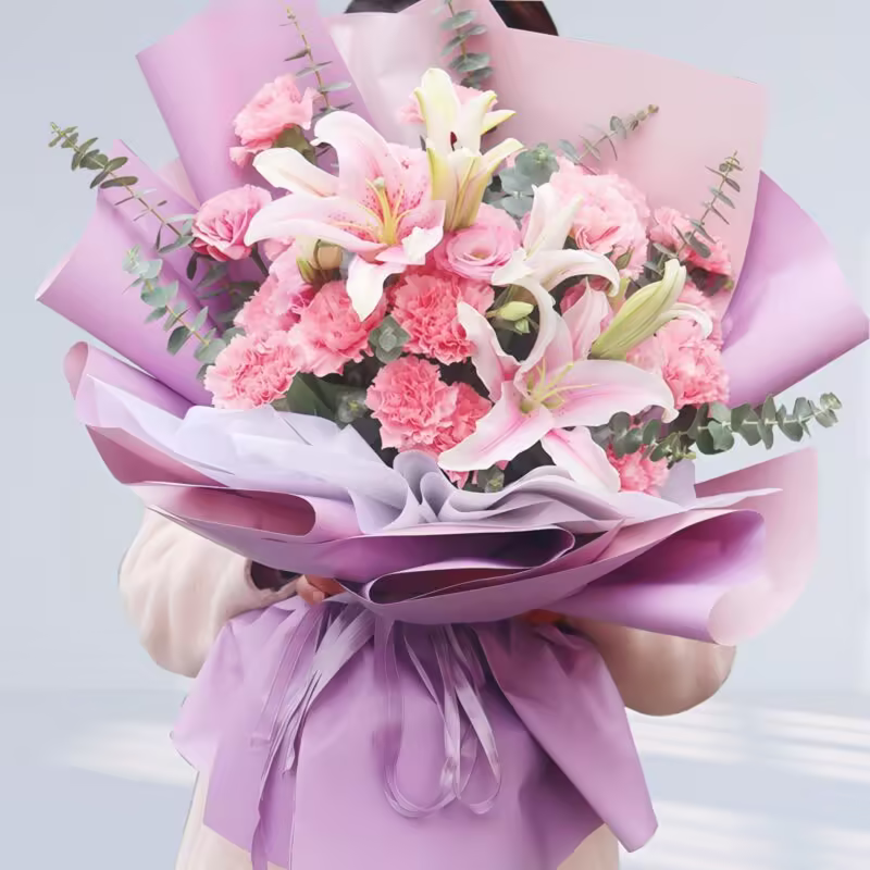 Pure Gratitude: Carnation and Lily Bouquet | Elegant Floral Gift