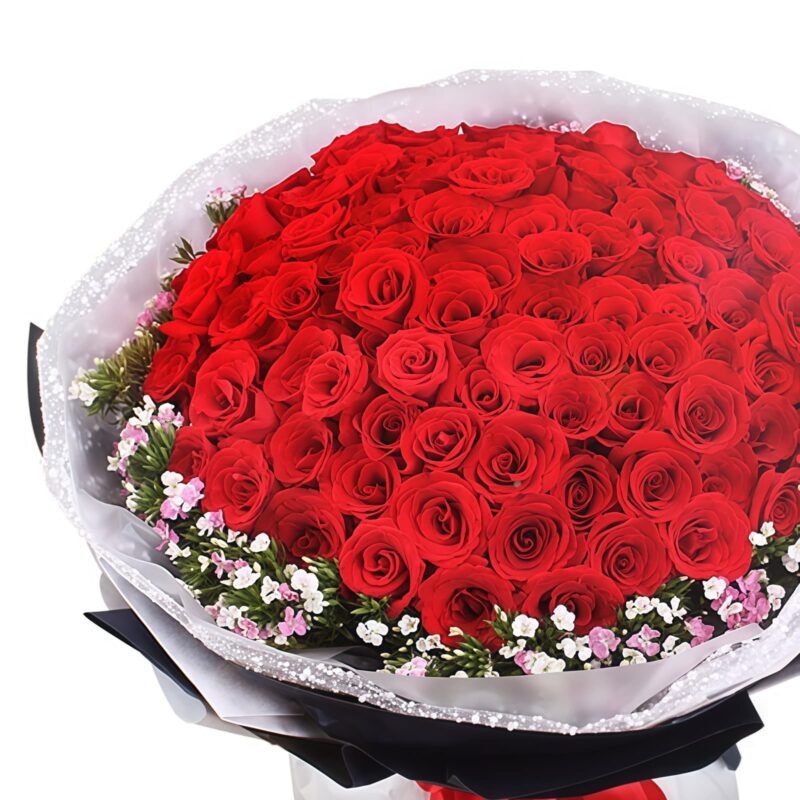 99 Red Roses Bouquet - Ultimate Devotion for Romantic Occasions - 2