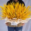 Golden Barley Flower Basket - Prosperity & Success Gift