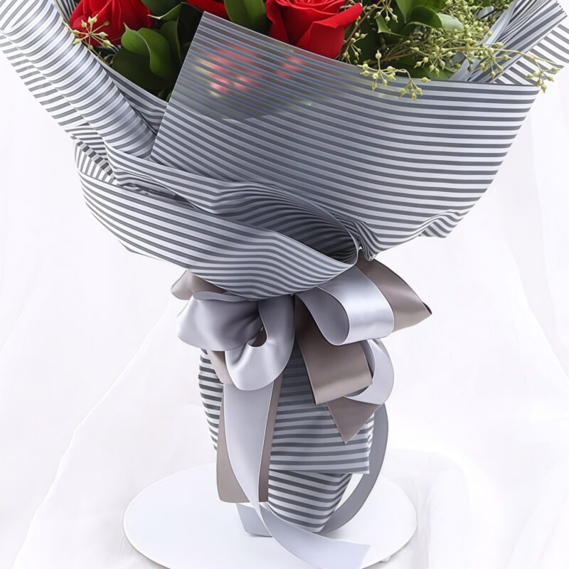 11 Red Roses Bouquet - Radiant Grace | Romantic Floral Gift - 3