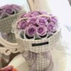 19 Purple Roses Bouquet with Pearl Necklace - Royal Elegance Gift