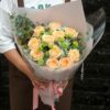 Gentle Breeze: 11 Champagne Roses and Daisies Bouquet - 5