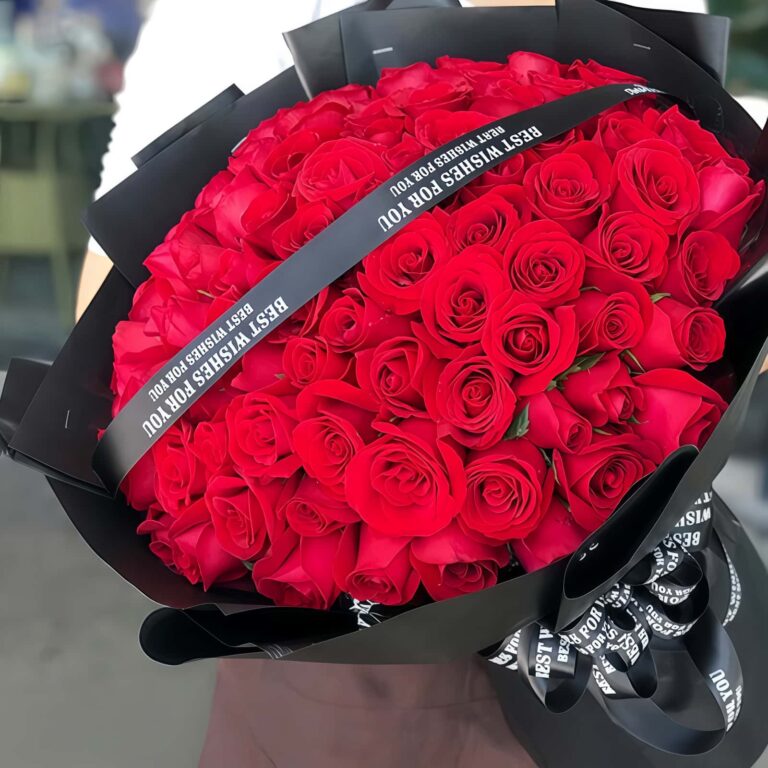 99 Red Roses Bouquet - Timeless Elegance