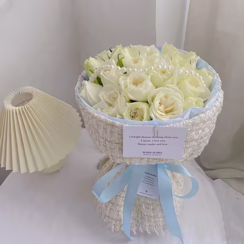 19 White Roses Bouquet - Pure Serenity | Elegant Floral Gift