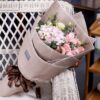 Blushing Romance: 11 Pink Roses & Hydrangea Bouquet - 2