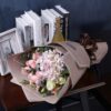 Blushing Romance: 11 Pink Roses & Hydrangea Bouquet - 3