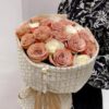 19 Mixed Roses Bouquet - Chic Harmony | Cappuccino & White Rose Arrangement