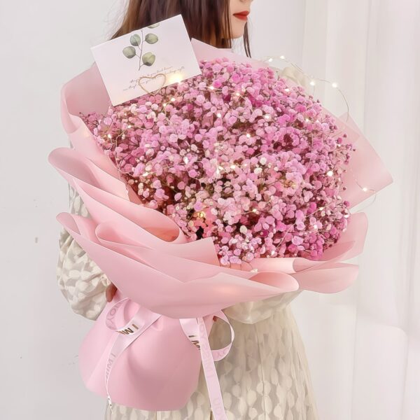 Bouquet di Gypsophila Rosa - Sogno Delicato