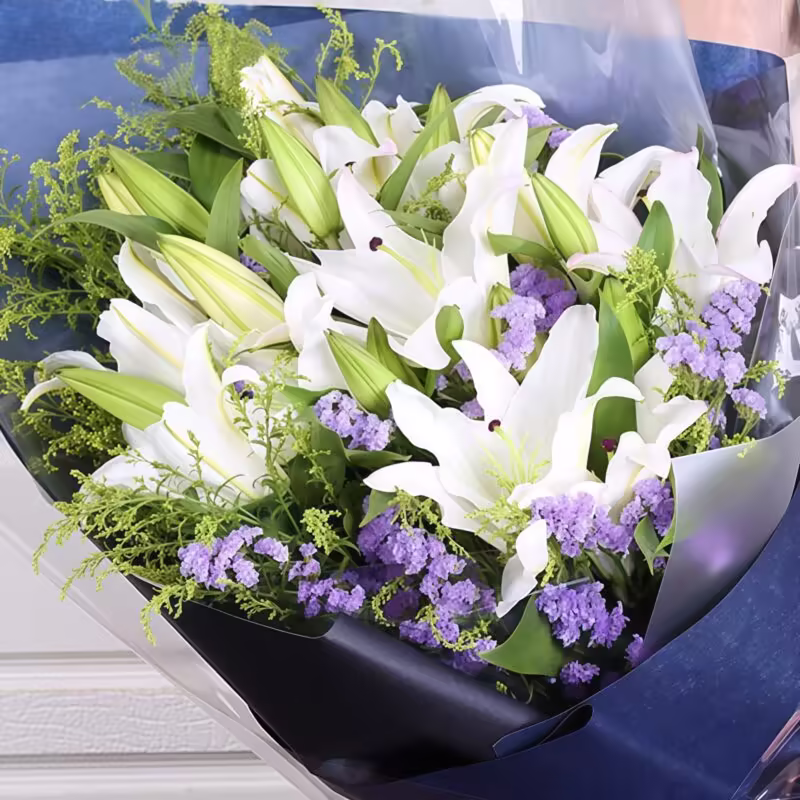 11 Stems Perfume Lily Bouquet - Elegant Floral Gift with Gentle Scent - 2